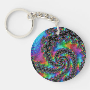 Trippy Hippie Psychedelische Regenboog Spiraal Fra Sleutelhanger