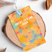Trippy Hippie Psychedelische Retro Bloemen Ontwerp Cadeaulabel