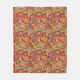 Trippy Hippy Paisley Fleece Blanket Deken