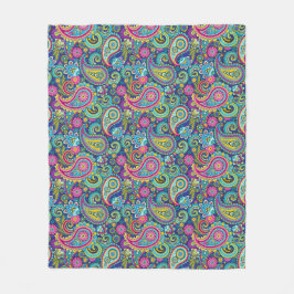 Trippy Hippy Paisley Fleece Blanket Deken