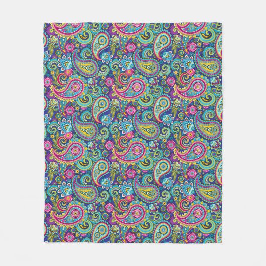 Trippy Hippy Paisley Fleece Blanket Deken (Voorkant)