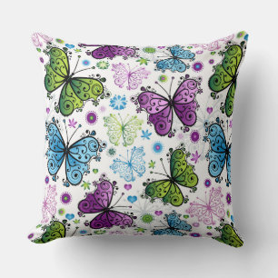 Trippy Hippy Retro Butterfly Kussen