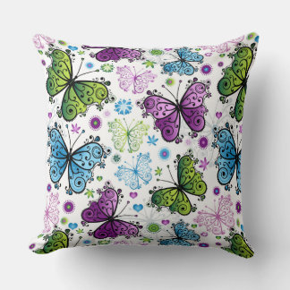 Trippy Hippy Retro Butterfly Kussen