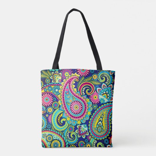 Trippy Hippy Retro Paisley Draagtas (Achterkant)