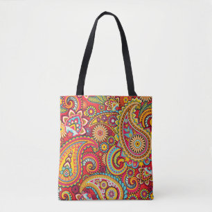Trippy Hippy Retro Paisley Draagtas