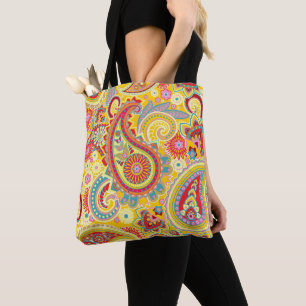 Trippy Hippy Retro Paisley Draagtas