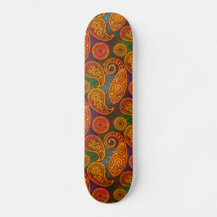 Trippy Hippy Retro Paisley Skateboard
