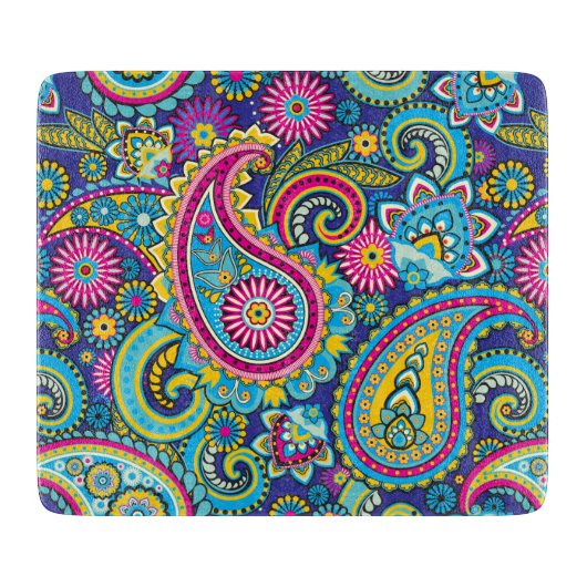 Trippy Hippy Retro Paisley Snijplank (Voorkant)