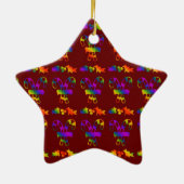 Trippy Holly Canes Keramisch Ornament (Achterkant)