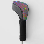 Trippy Hot Pink Abstract Retro Liquid Swirl Golfheadcover (Schuin)