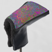 Trippy Hot Pink Abstract Retro Liquid Swirl Golfheadcover (3/4 voorkant)