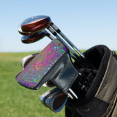 Trippy Hot Pink Abstract Retro Liquid Swirl Golfheadcover (Insitu)