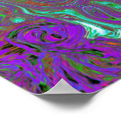 Trippy Hot Pink Abstract Retro Liquid Swirl Poster (Hoek)