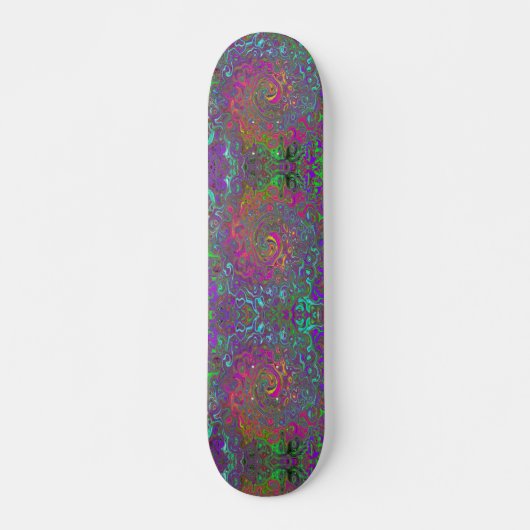 Trippy Hot Pink Abstract Retro Liquid Swirl Skateboard (Voorkant)