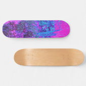 Trippy Hot Pink en Blue Impressionistic Landscape Skateboard (Horizontaal)