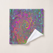 Trippy Hot rose Abstrait Retro Liquid Swirl (Gant de toilette)