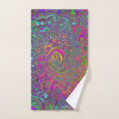 Trippy Hot rose Abstrait Retro Liquid Swirl (Serviette à main)