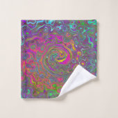 Trippy Hot rose Abstrait Retro Liquid Swirl (Gant de toilette)