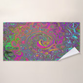 Trippy Hot rose Abstrait Retro Liquid Swirl (Serviette de bain)