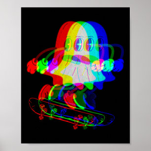 Trippy House Muziek Spook Halloween Techno Rave Sk Poster