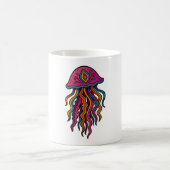 Trippy Jellyfish Mug – Neon Sea Vibes (Centre)
