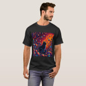 Trippy Kat Abstract Psychedelische Kunst T-shirt (Voorkant volledig)