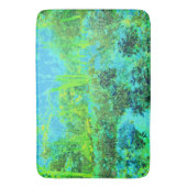 Trippy Lime Green en Blue Garden Landscape Badmat (Voorkant Verticaal)