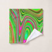 Trippy Lime Green et Magenta Super Art Abstrait (Gant de toilette)