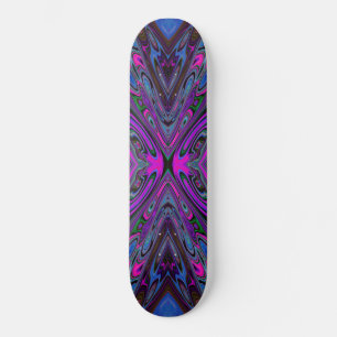 Trippy Magenta, Blue en Green Abstracte Butterfly Skateboard