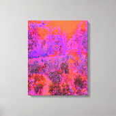 Trippy Magenta en Oranje impressionistische tuin Canvas Afdruk (Voorkant)