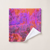 Trippy Magenta et Orange Jardin impressionniste (Gant de toilette)