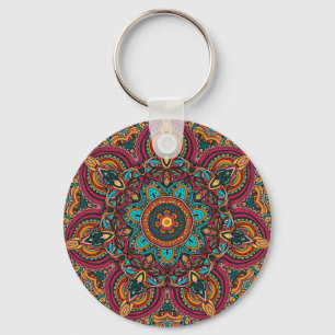 Trippy Mandala 2,25-inch Basic Button Sleutelhange Sleutelhanger