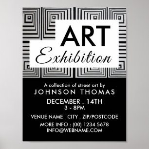 Trippy Maze Squares , artistieke tentoonstelling A Poster