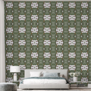 Trippy minimalistische ogen en bladeren behang