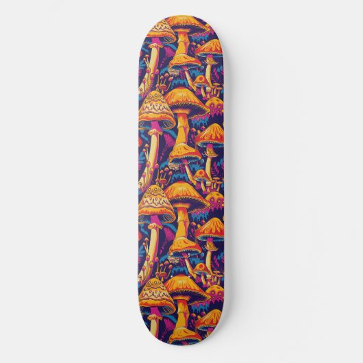 Trippy Mushroom Art Peinture Skateboard (Recto)