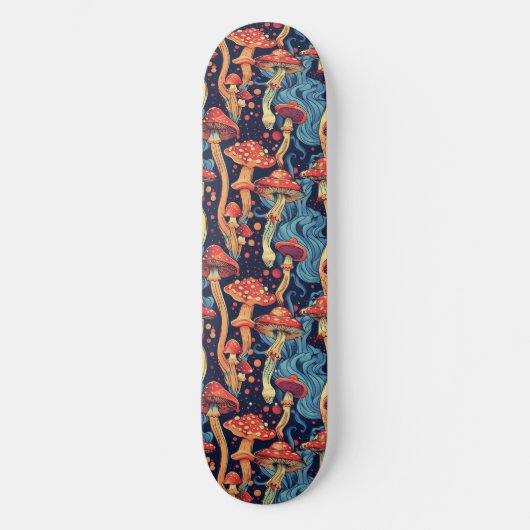 Trippy Mushroom Art Peinture Skateboard (Recto)
