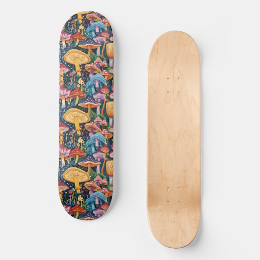 Trippy Mushroom Art Peinture Skateboard (Recto)