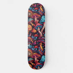 Trippy Mushroom Art Peinture Skateboard