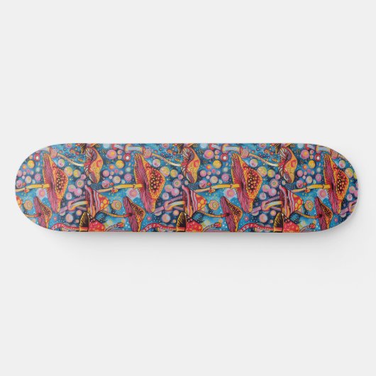 Trippy Mushroom Art Peinture Skateboard (Horz)