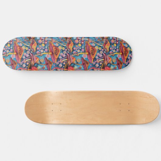 Trippy Mushroom Art Peinture Skateboard (Horz)