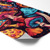 Trippy Mushroom Art Schilderij Poster (Hoek)