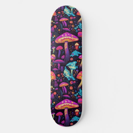 Trippy Mushroom Art Schilderij Skateboard (Voorkant)