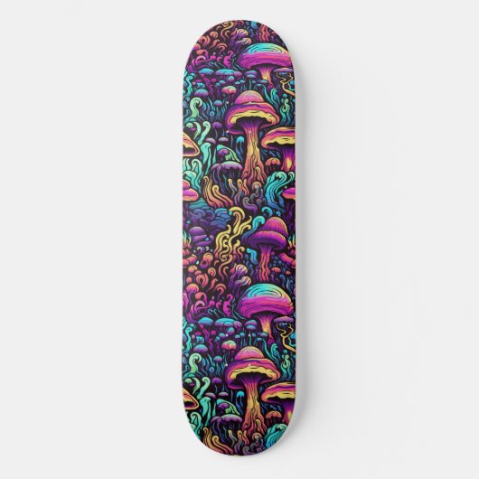 Trippy Mushroom Art Schilderij Skateboard (Voorkant)