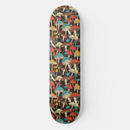 Trippy Mushroom Art Schilderij Skateboard (Voorkant)