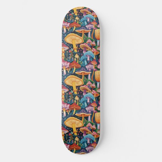 Trippy Mushroom Art Schilderij Skateboard (Voorkant)