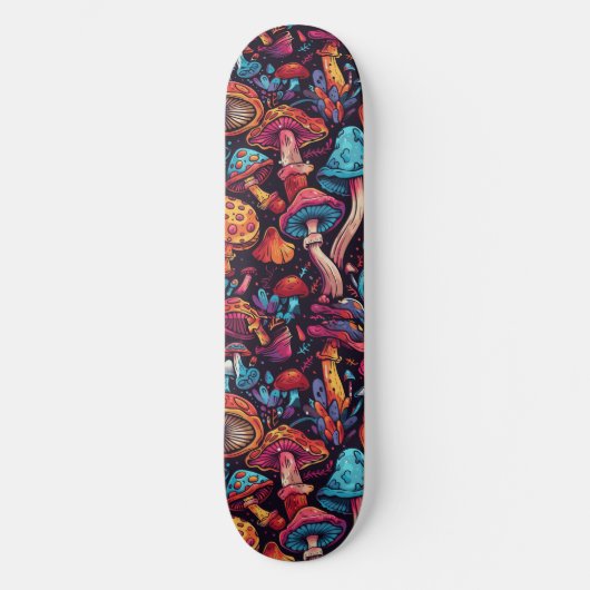 Trippy Mushroom Art Schilderij Skateboard (Voorkant)