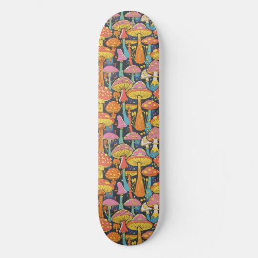 Trippy Mushroom Art Schilderij Skateboard (Voorkant)