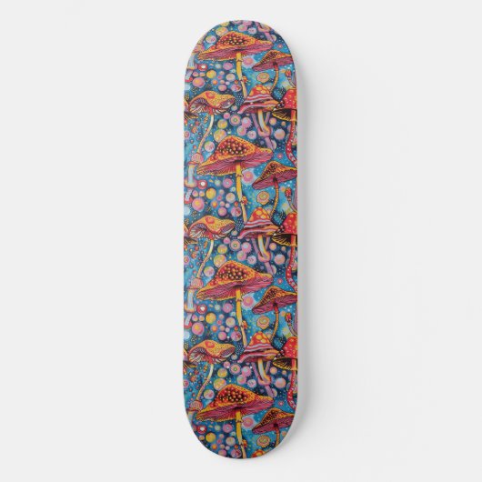 Trippy Mushroom Art Schilderij Skateboard (Voorkant)