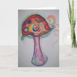 Trippy Mushroom Kaart - Hippie Blank Notecard