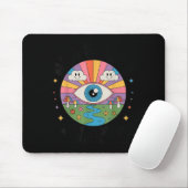 Trippy Old White Hipe Retro Psychedelic Art Muismat (Met muis)